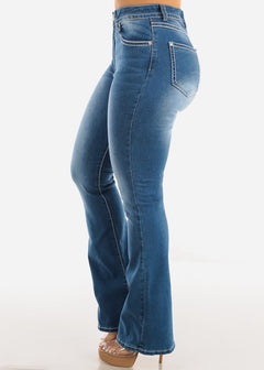 High Waist Levantacola Bootcut Jeans Med Blue