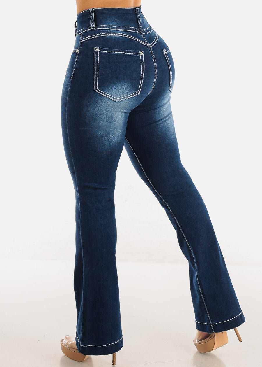 Womens Butt Lifting Bootcut Jeans Dark Blue Butt Lifting Bootcut Jeans Moda Xpress