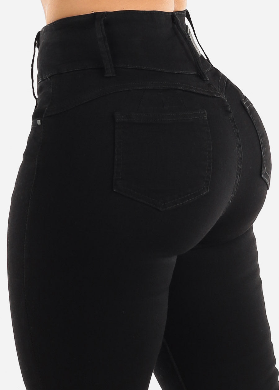 Super High Waist Black Butt Lifting Skinny Jeans