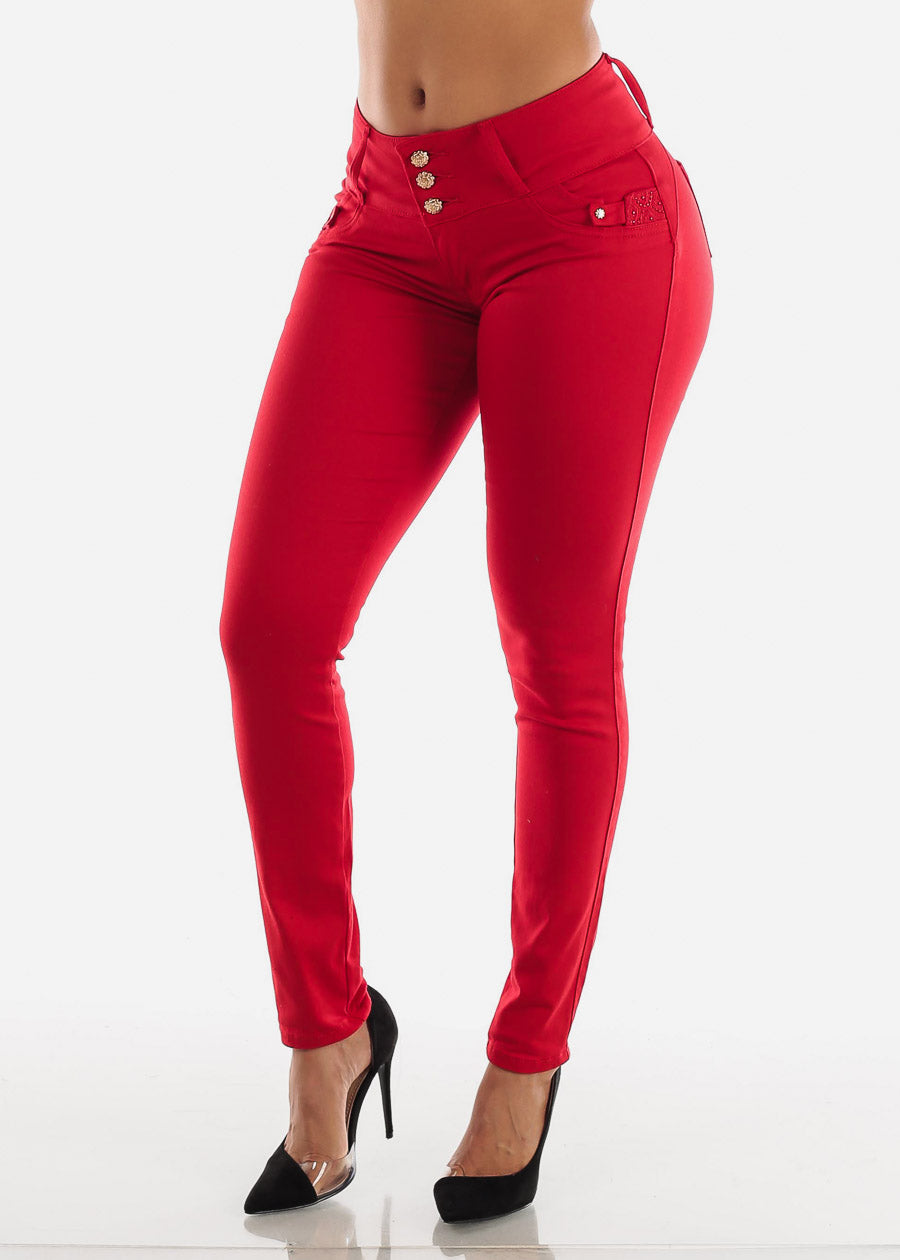 Red Skinny Jeans - Butt Lifting Mid Rise Skinny Jeans - Mid rise Skinny  Jeans – Moda Xpress
