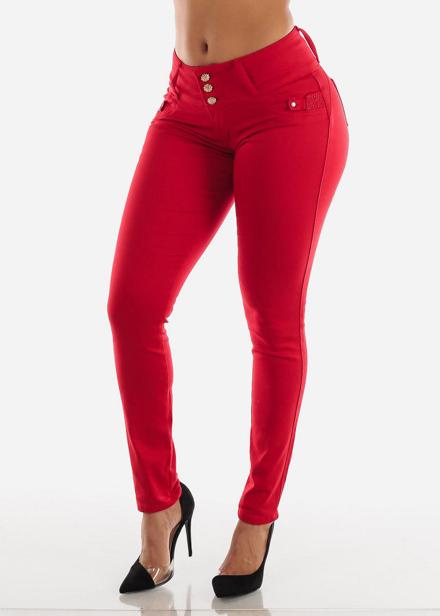 MX JEANS Butt Lifting Red Skinny Jeans