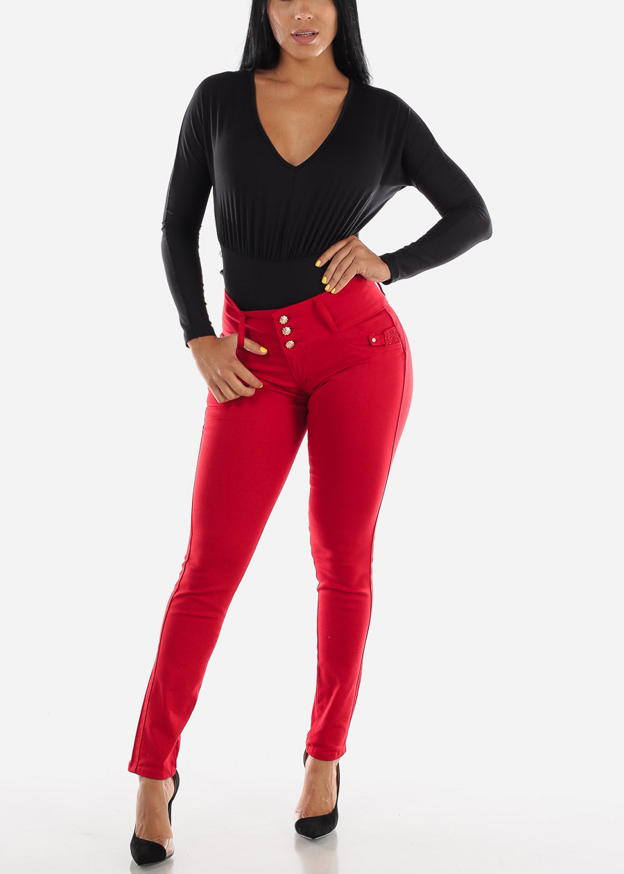 MX JEANS Butt Lifting Red Skinny Jeans