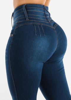 Thick Waist Butt Lifting Skinny Jeans Dark Wash