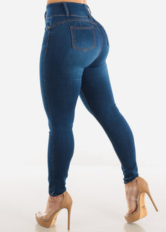  Super High Waist Levantacola Skinny Jeans Med Blue