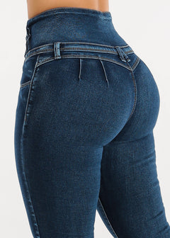 Super High Waist Butt Lift 5 Button Skinny Jeans