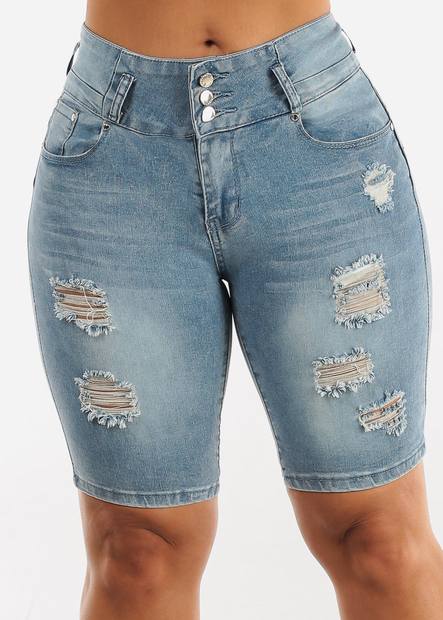 Women's Butt Lifting Torn Jeans - Light Blue Butt Sculpting Ripped Jeans –  Moda Xpress