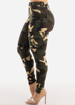 Camouflage Hyper Stretch Cargo Skinny Pants