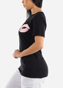 Black Short Sleeve With Love Graphic Tee