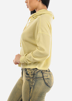 Boxy Long Sleeve Cowl Neck Pullover Lime