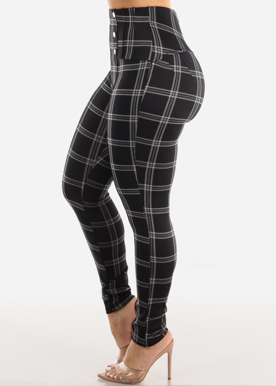 A New Day Plaid Black Leggings Size 14 - 37% off