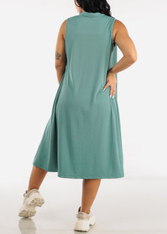 Mint Sleeveless Cardigan, Cropped Tank Top & Shorts (3 PCE SET)