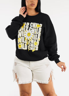 Wild Child Black Graphic Sweatshirt