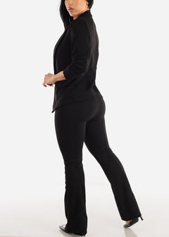 Black High Waisted Dressy Flared Bootcut Pants