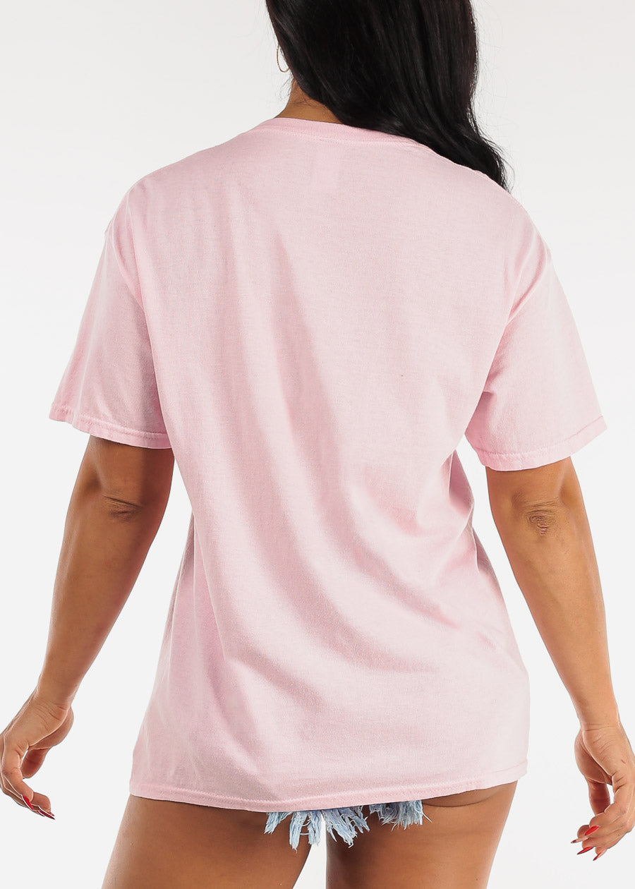 Pink Beverly Hills Oversize Graphic Tee