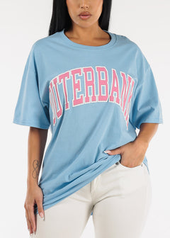 Outerbanks Crewneck Short Sleeve Oversized Graphic Tee