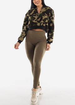 Activewear High Waisted Olive Leggings