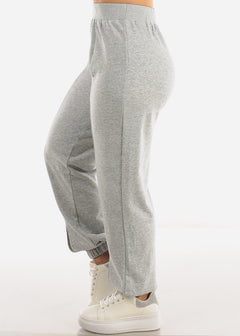 Long Sleeve Sweatshirt & High Waist Jogger Pants Grey (2 PCE SET)