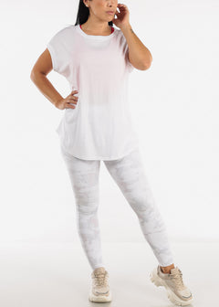White Cap Sleeve Cut Out Back Athleisure Top