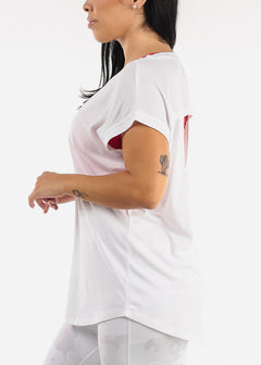White Cap Sleeve Cut Out Back Athleisure Top