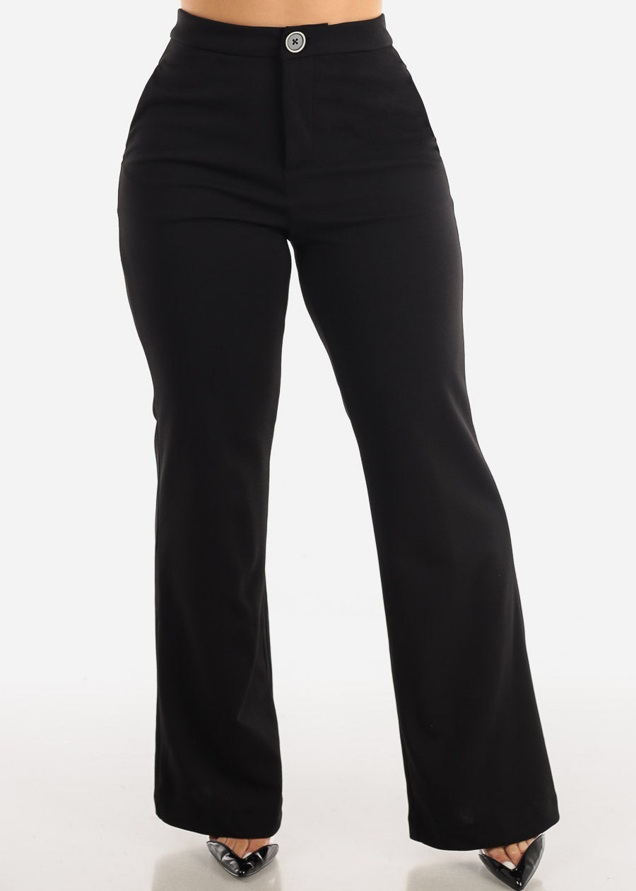 High Waisted Black Wide Leg Dress Pants