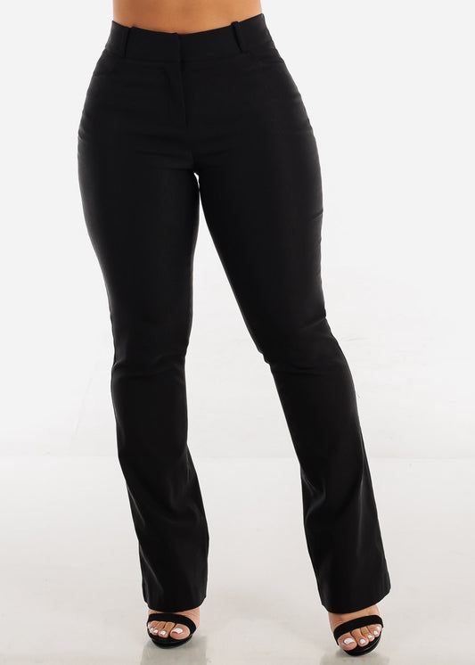 Black High Waisted Bootcut Dress Pants