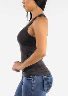 One Size Racerback Seamless Top (Charcoal)