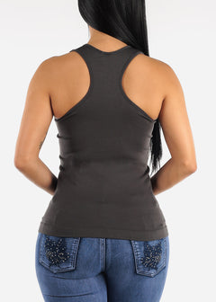 One Size Racerback Seamless Top (Charcoal)