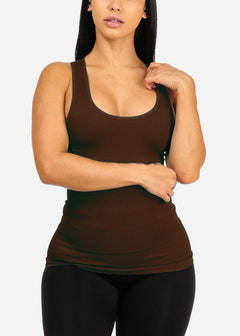 One Size Racerback Seamless Top (Brown)