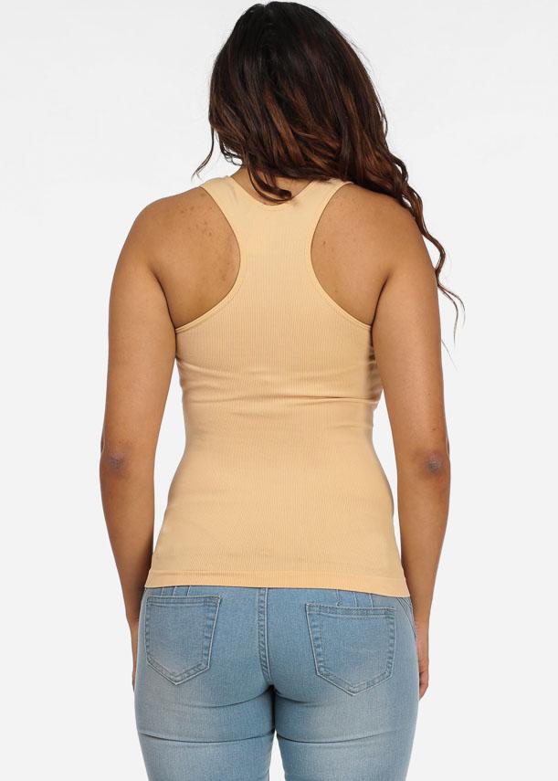 Seamless Racerback Top (Beige)