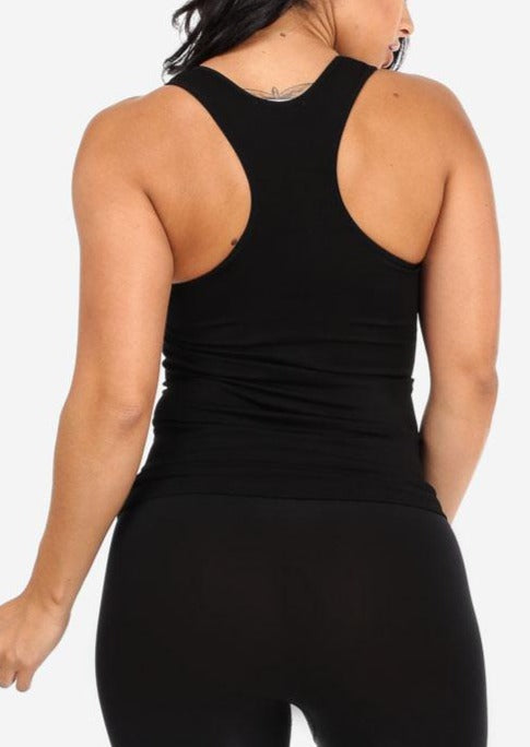 One Size Racerback Seamless Top (Black)