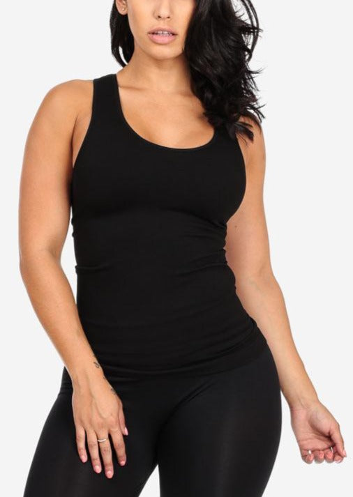 One Size Racerback Seamless Top (Black)