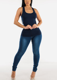 One Size Racerback Seamless Top (Navy)
