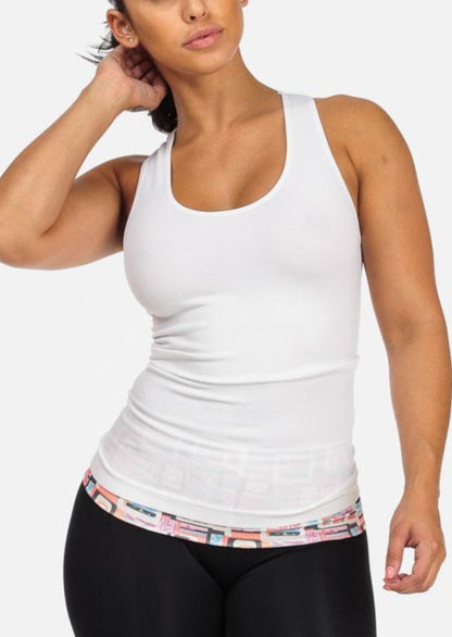 One Size Racerback Seamless Top (White)