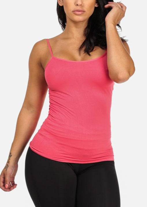 Coral Seamless Spaghetti Top