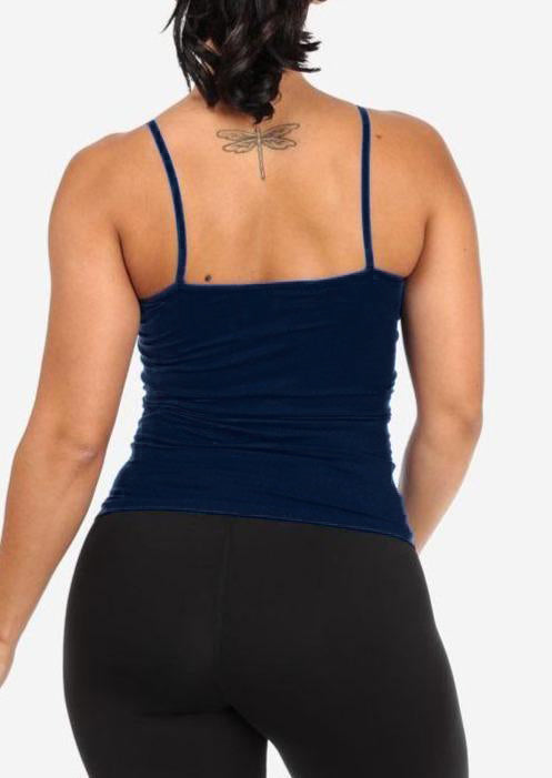 One Size Spaghetti Strap Seamless Top (Navy)