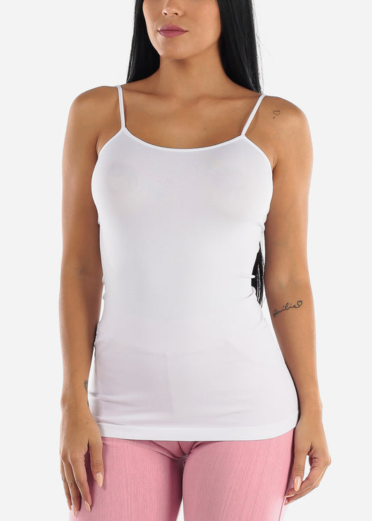 One Size Spaghetti Strap Seamless Top (White)